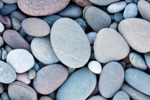 Various colors of smooth pebbles.
